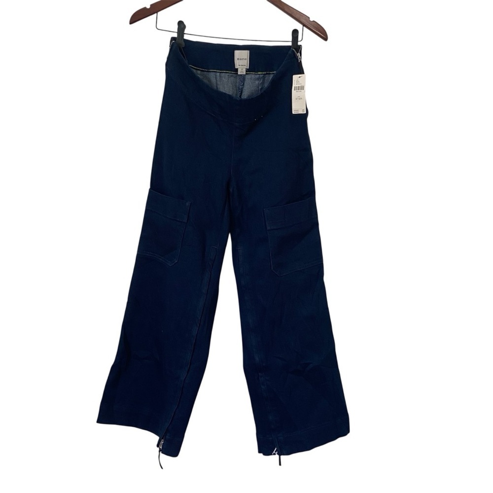 Anthropologie NWT Colette Maternity Wide Leg Cropped Elastic Adjustable Jeans 27
